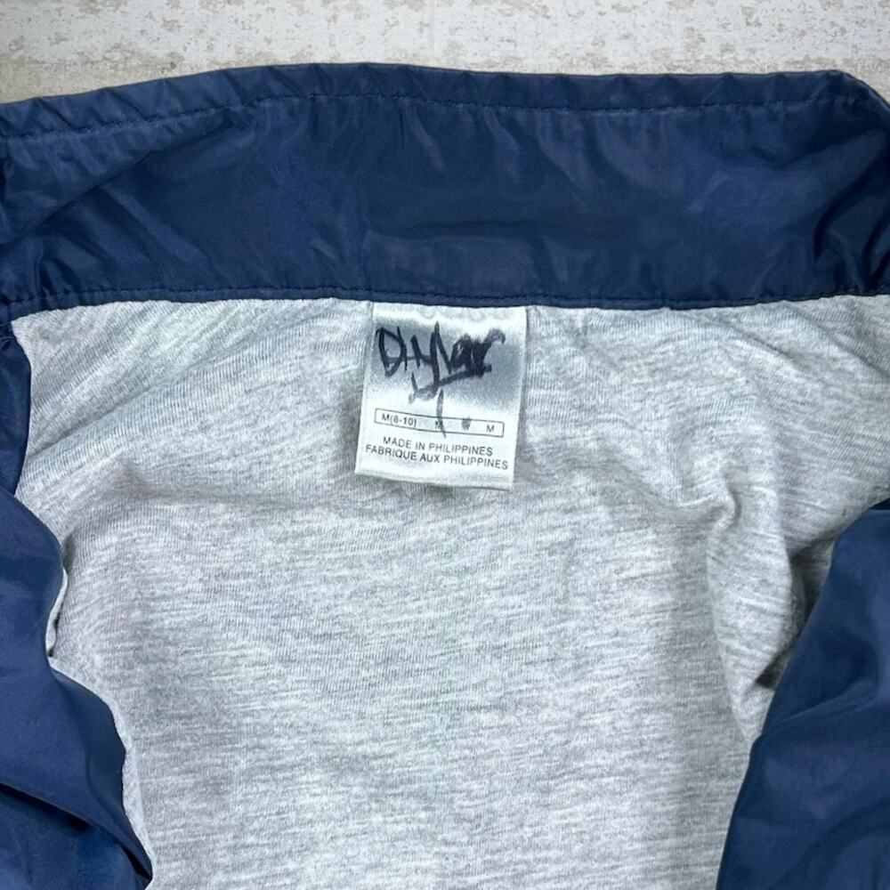 Vintage Y2K Nike Windbreaker Jacket Womens M Navy Blue Nylon Half Zip Swoosh - Picture 4 of 5